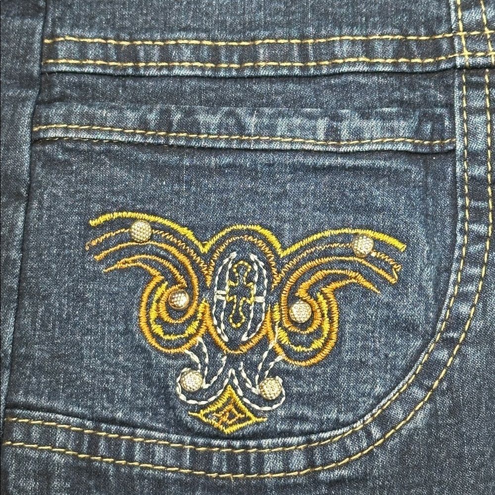 Vintage Valentino‎ Blue Denim 3 Button Blazer Style Embroidered Jean Jacket L - Picture 4 of 10